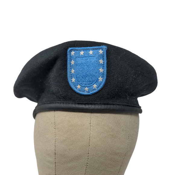 DSCP Men's Garrison Collection Military Army Beret Hat Black Patch - Picture 1 of 10